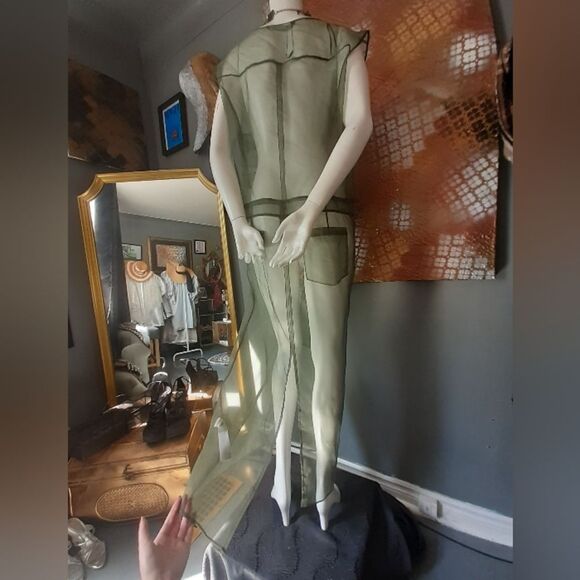 Zara Nwot Sheer Organza Cargo Maxi Dress - Picture 3 of 13